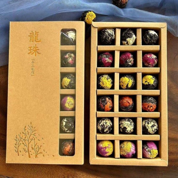 Квітковий чай 120г 18 кульок Перлини дракона, подарункова